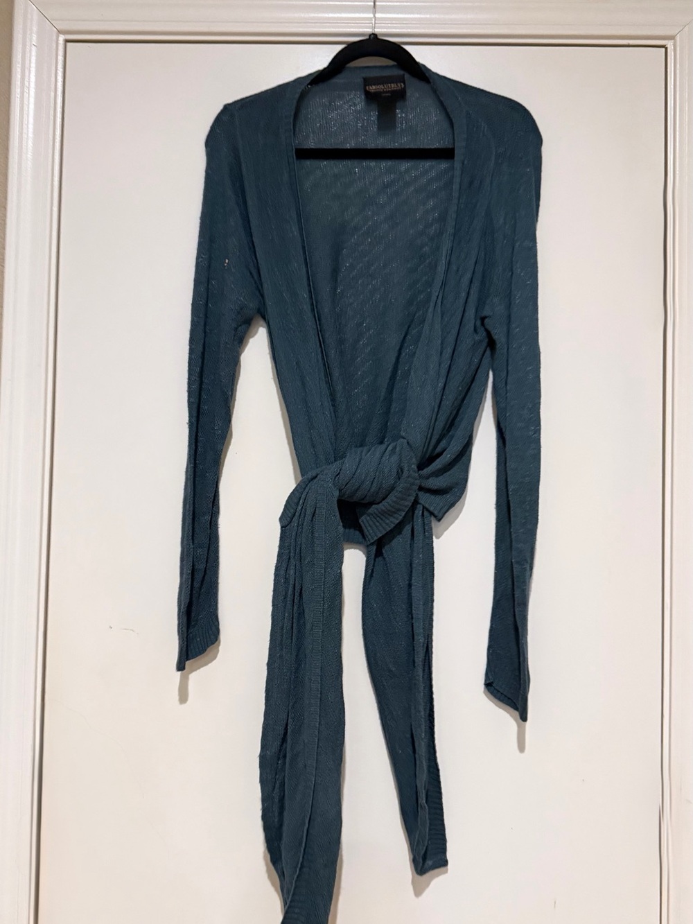 Absolutely Creative Worldwide Teal Wrap Sweater